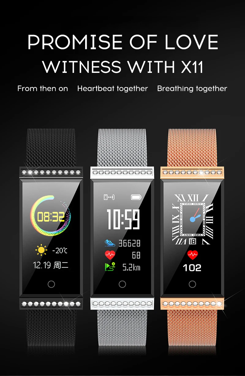 MAFAM Luxury Women Smart Bracelet IP68 Waterproof Fitness Tracker Heart Rate Blood Pressure Monitor Sport Smart Watch Band Clock (2)