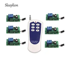 Sleeplion DC 12V 10A Relay 1CH 315MHz/433MHz RF wireless 6-key Remote Control Switch Transmitter+6 Receiver