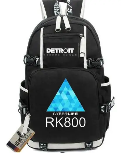 

Detroit Becomes human Schoolbag rk800 Backpack Computer Bag Teenage Girl Backpacks Men Women Around Connor's Movie Games bag