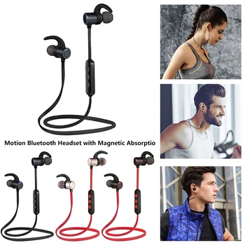

Hanging Neck Earbud Stereo Headset Wireless Bluetooth Magnetic Sport Waterproof Earbuds Earphones In-ear Headset With Mic