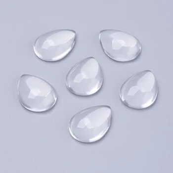 

200pcs 10x14x3.6mm Transparent Domed Flatback Drop Clear Glass Cabochon for DIY Jewelry Making Accessories Supplies F60