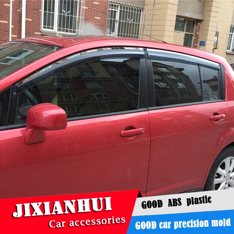 Пластиковый козырек для окон Nissan versa 2006-2010 дефлектор защиты от солнца и дождя 4