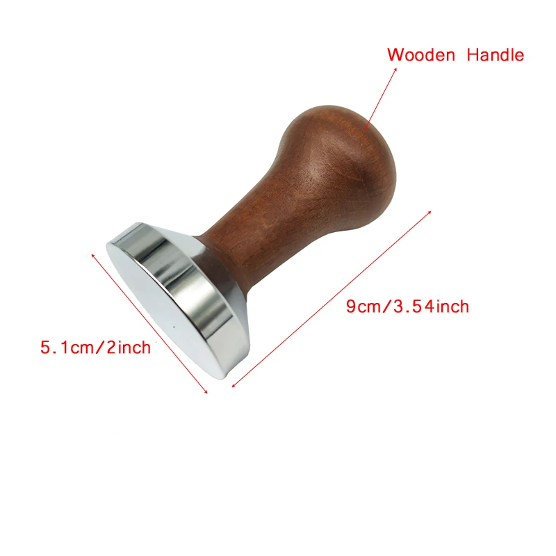 Food Grade 51mm Espresso Coffee Tamper Coffee Pull Cup Press Flat Base Barista Accessories Wholesale Free Shipping
