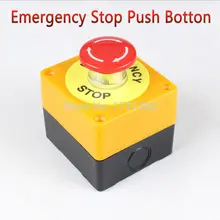 1 PC Plastic Shell Red Sign Push Button Switch DPST Mushroom Emergency Stop Button AC 660V 10A NO+NC LAY37-11ZS Free Shipping