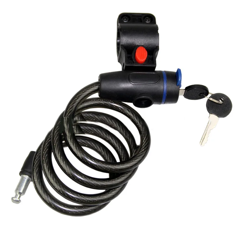 

Steel Cable Spiral Security Lock Motorcycle Bike Cycle Bicycle Chain W/ 2 Keys