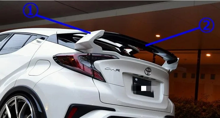 

High Quality ABS Material CAR REAR WING TRUNK SPOILER FOR Toyota C-HR CHR IZOA 2017 2018 2019 ROWEN STYLE With color