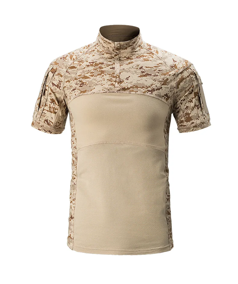 Мужская Летняя высокоэластичная камуфляжная футболка с коротким рукавом для фанатов армии, для тренировок на открытом воздухе, для пеших прогулок, быстросохнущая хлопковая дышащая тактическая футболка