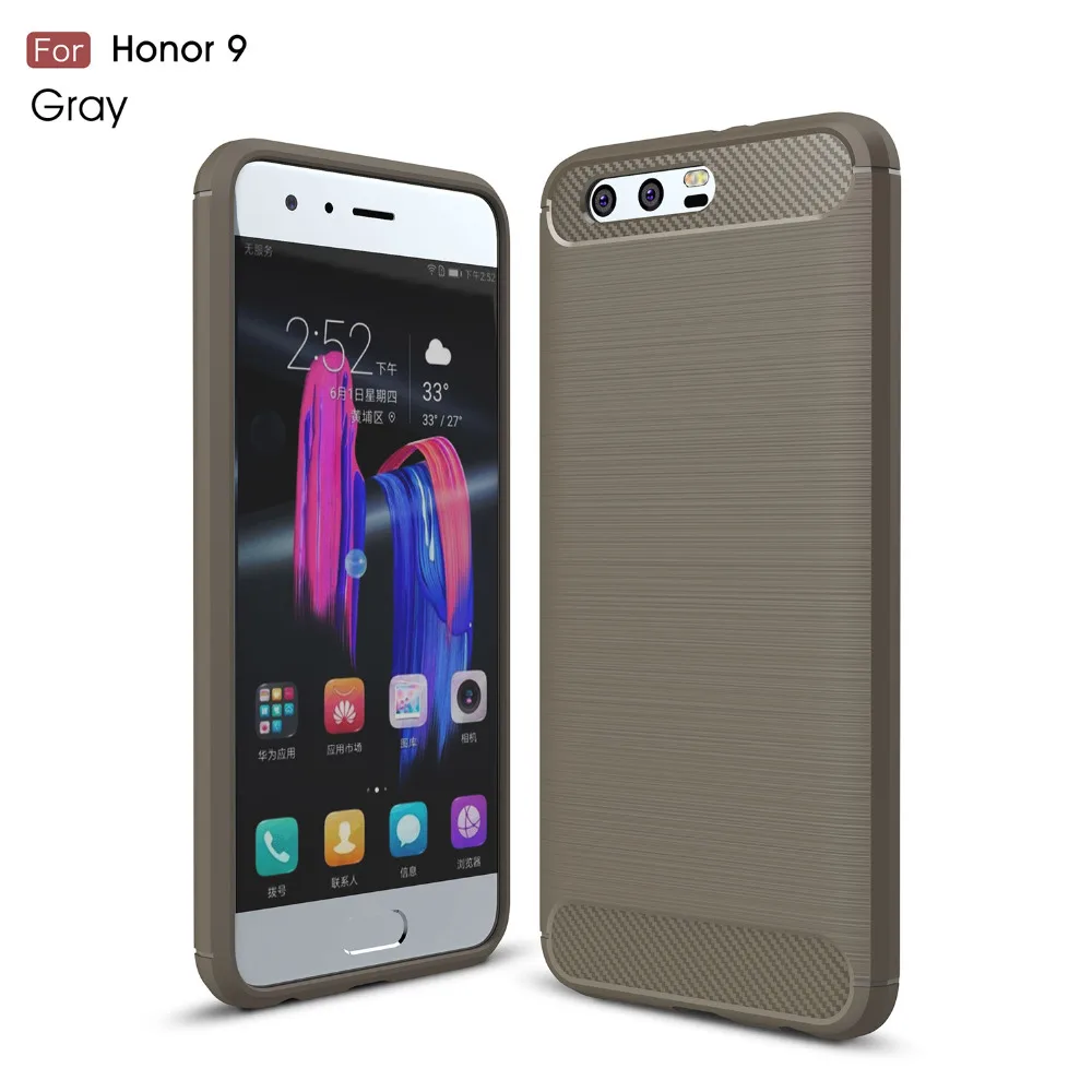 Huawei Honor 9 8 Case Silicon Case for Huawei Honor 9 8 Cover Soft Carbon Fiber Brushed Mobile Phone Fundas Coque Etui Accessory