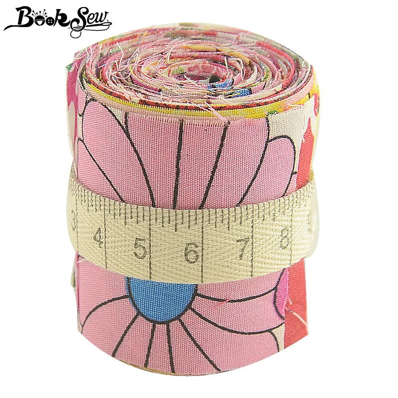 Booksew хлопок поплин Ткань розовый и красный желе рулонов полосы 12 шт./лот 5 см x 50