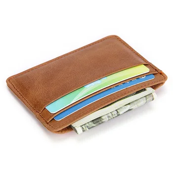 

New Men's True Leather Wallet Oil Wax Leather Doca Bag Retro Cowhide Zero Wallet Bag