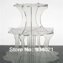 Элегантное платье с цветочным узором в форме 3 трехъярусная акриловая стойка-витрина для тортов для вечерние/свадебные туфли