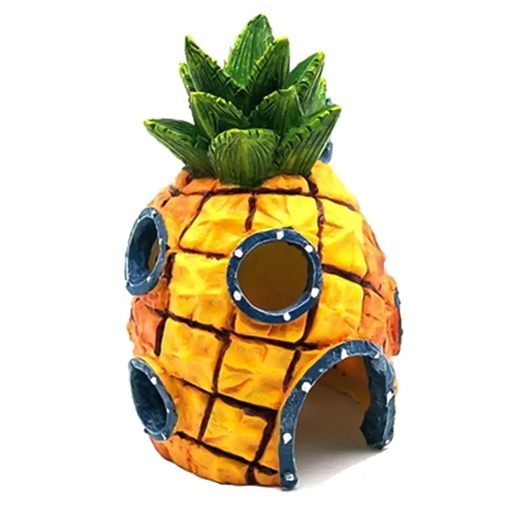 

Aquarium Landscaping Pineapple House Dodge Hole Sponge Baby's Home Fish Tank Landscaping Cartoon Ornaments