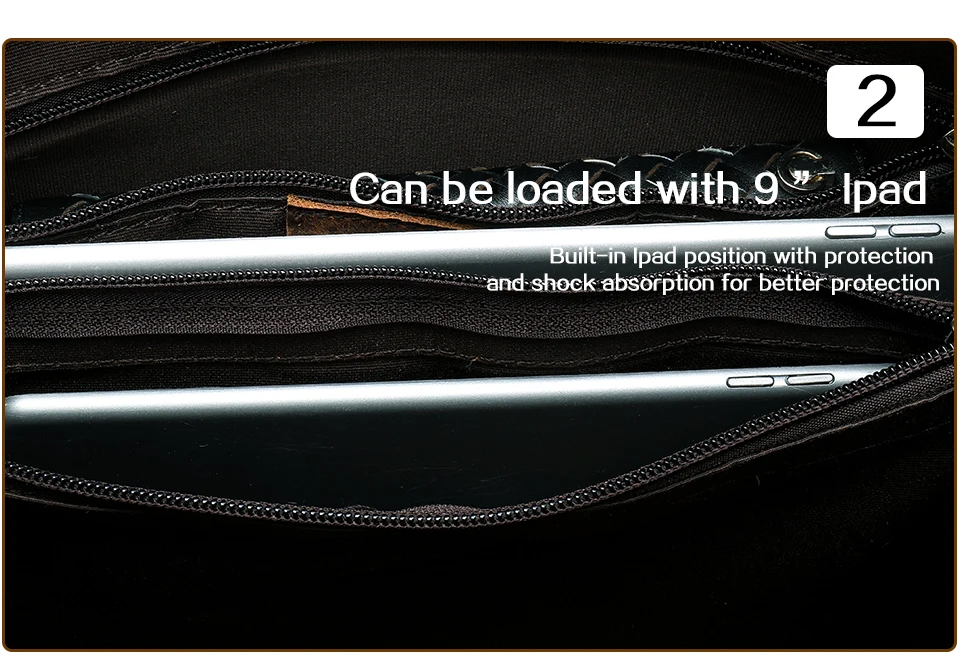 pocket for laptop on a genuine leather briefcase