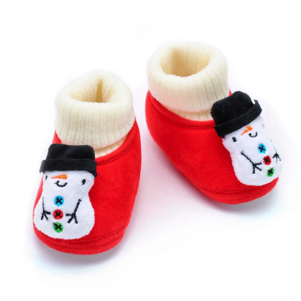 Arloneet/новые милые рождественские ботиночки для новорожденных и малышей; теплые ботинки на мягкой подошве с рисунком рождественского оленя; повседневная обувь; gai0509