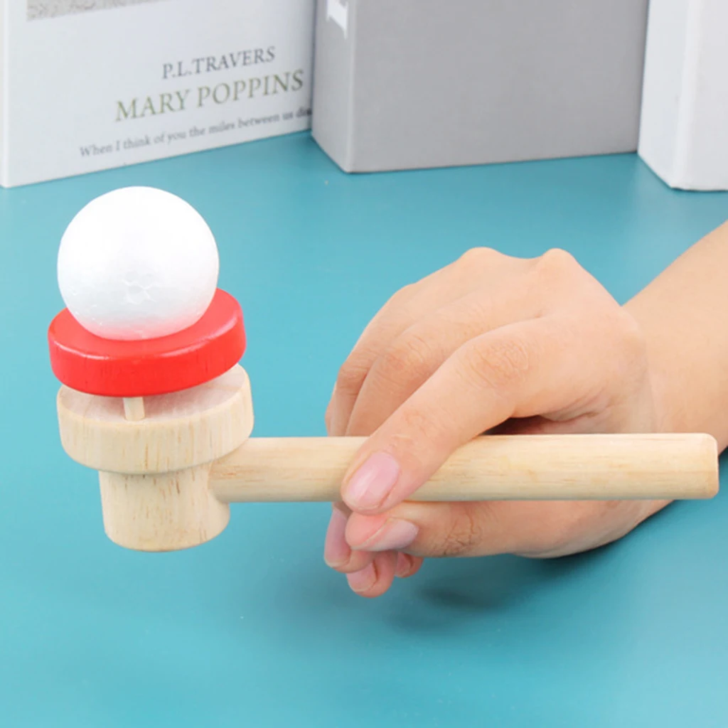 Montessori Teaching Materials Baby Wooden Blow Hobbies Fun Sports Toy Ball for Kids Baby Intelligence Board Game