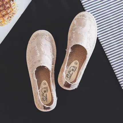 Белые парусиновые туфли Новинка 2019 года сезон весна-лето Тканевая обувь в стиле
