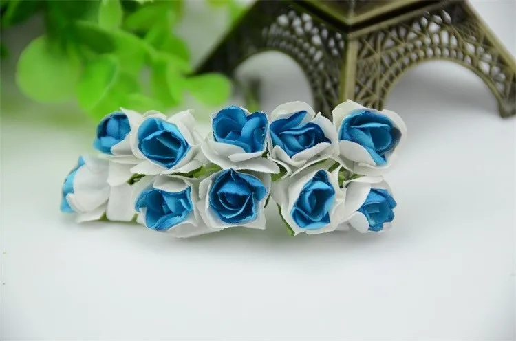 100 шт./лот 2 см мини бумага розы цветы свадебное оформление букета бумага цветок для DIY Бумага в форме цветков для скрапбукинга дешевые Флорес