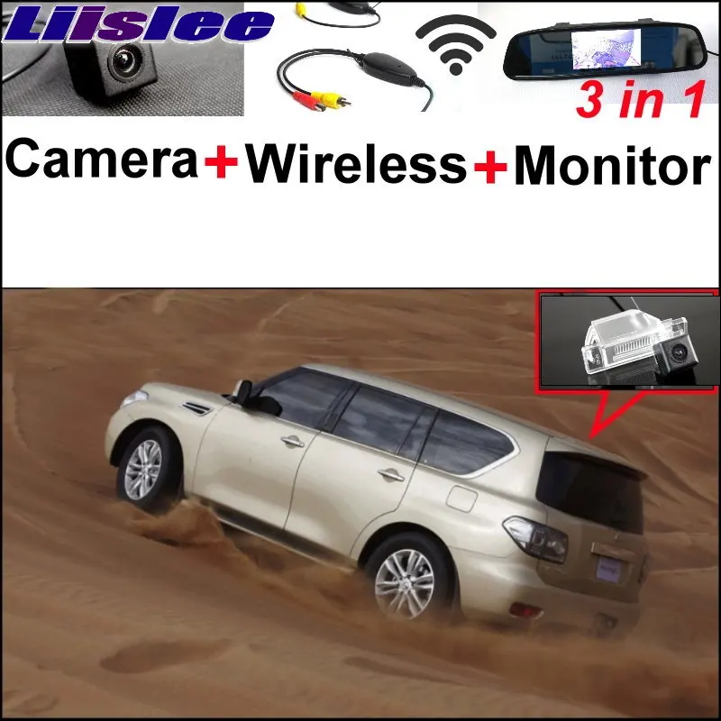 Liislee 3 in1 Special Rear View Camera Wireless Receiver + Mirror Monitor Easy Parking System For Nissan Patrol Royale 2010~2017