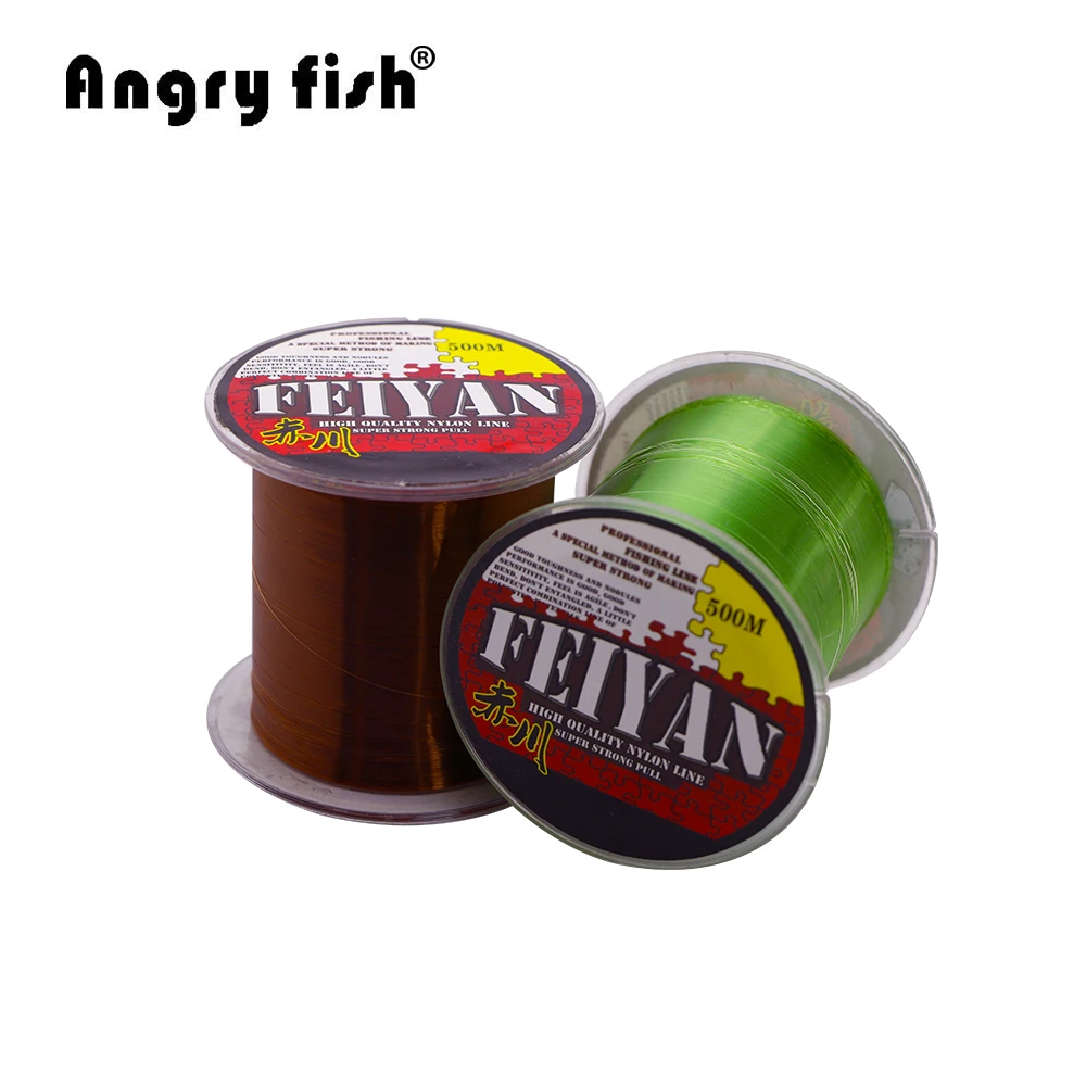 

Angryfish Hot sell 500M Monofilament Series Super Strong Nylon Line 11 Colors Fishing Line 12 Colors