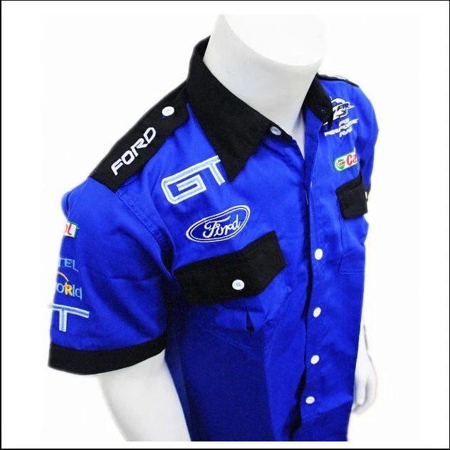 New arrival brand professional Ford F1 racing suit Blue shirts with short sleeves full