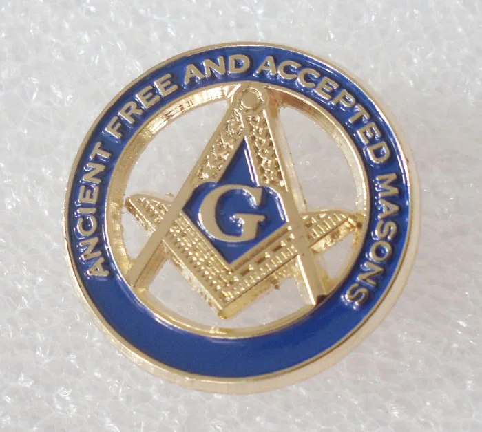 

M066 Zinc Alloy Material 1PCS Diecast enamel 1" Masonic Lapel Pin S&C AF & AM Round shape Hot sale Item