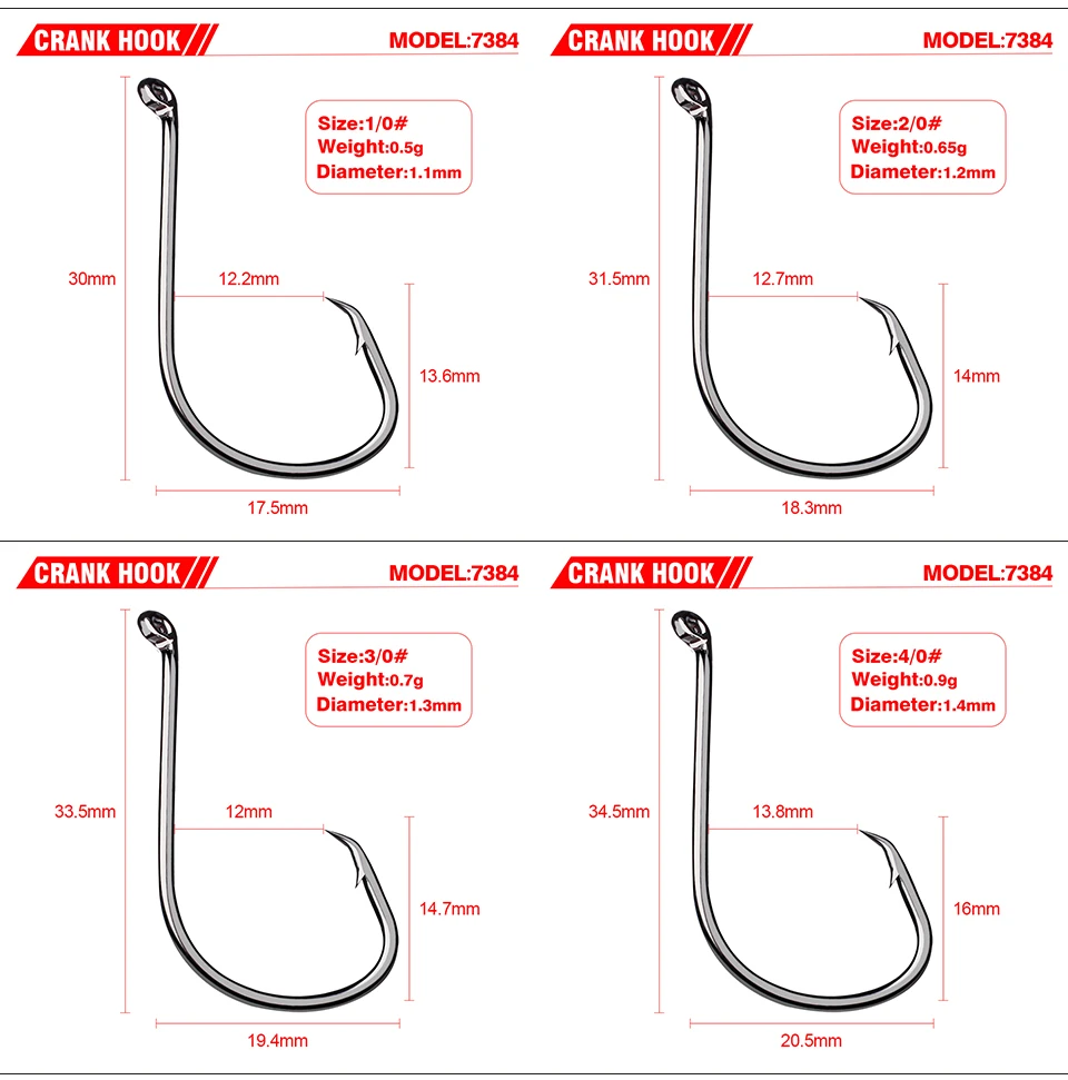 50 шт./лот рыболовные Кривошип крючки 1/0 2/0 3/0 4/0 5/0 6/0 7/0 8/0# крючки из высокоуглеродистой стали рыболовные крючки для ловли карпа