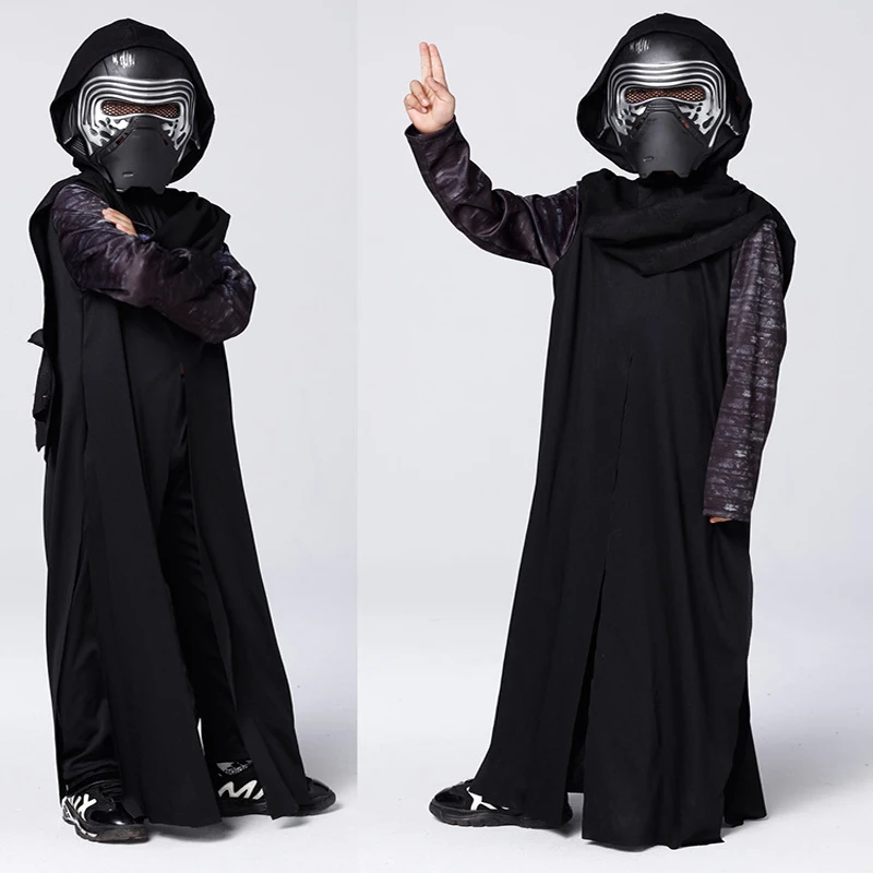 

2018 New Arrival Boys Deluxe Star Wars The Force Awakens Kylo Ren Classic Cosplay Clothing Children Kids Halloween Movie Costume