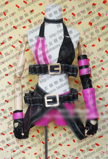 

Jinx Cosplay Costume Halloween Uniform Outfit Top+Pants+Belt+Gloves+Wristband Custom-made