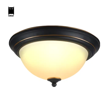 

Glass Shade Iron Black Ceiling Light Fixture Vintage Retro Industrial Modern Surface Mounted Luminaria Kitchen Hallway Bedroom