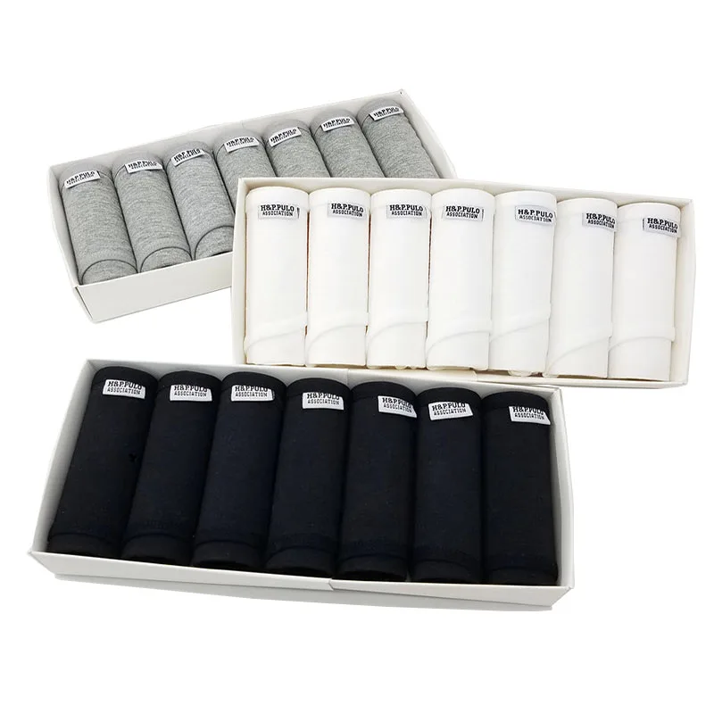 

NO Gift Box 6/5pcs/set Black White Grey Underwear Women Panties Low-Rise Comfortable Cotton Panties Breathable Women Panties