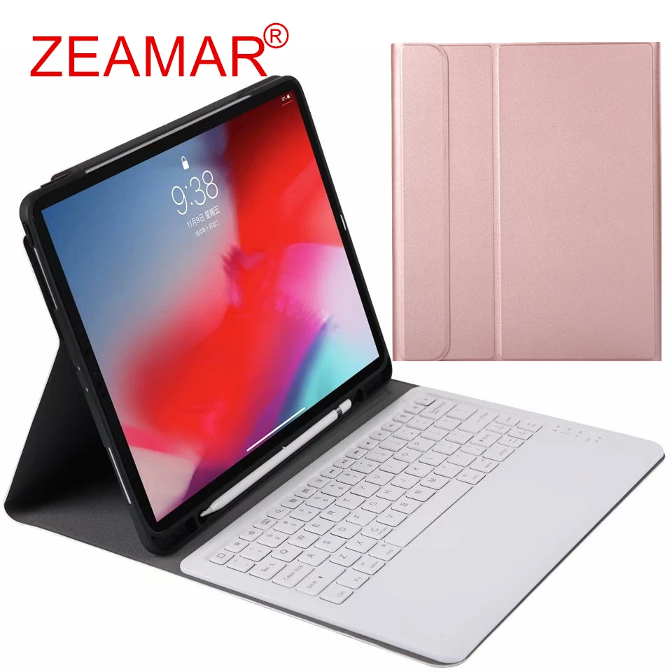 Чехол с клавиатурой Bluetooth для iPad Pro 12 9 дюйма 2018 умный чехол из искусственной кожи