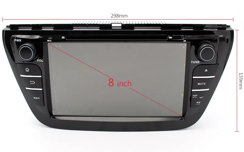 Excellent 8" two din android 9.0 car dvd player For Suzuki S-Cross SX4 2014 2015 2016 2017 with capacitive touch screen gps wifi DVR DAB 2