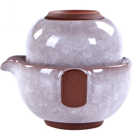 Портативный китайский чайный набор кунг-фу 1 чашка 1 горшок дорожный чайник кофейная кружка чашка посуда для напитков чайные чашки Gaiwan подарок для отца - Цвет: White