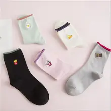 

New Casual Women Socks Autumn 10pcs/lot=5pairs wholesale Sweet Young Lady's Candy Colors Food Embroidery Soft Cotton Girl Socks