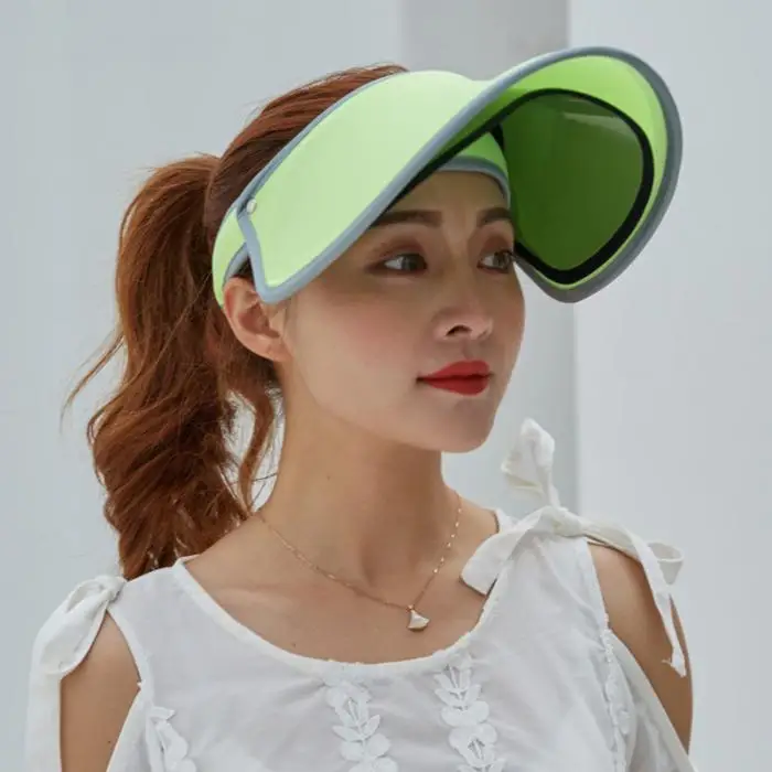 Женские летние солнцезащитные защитные шапочки двойной слой прозрачный пустой Топ солнцезащитная Кепка FDC99