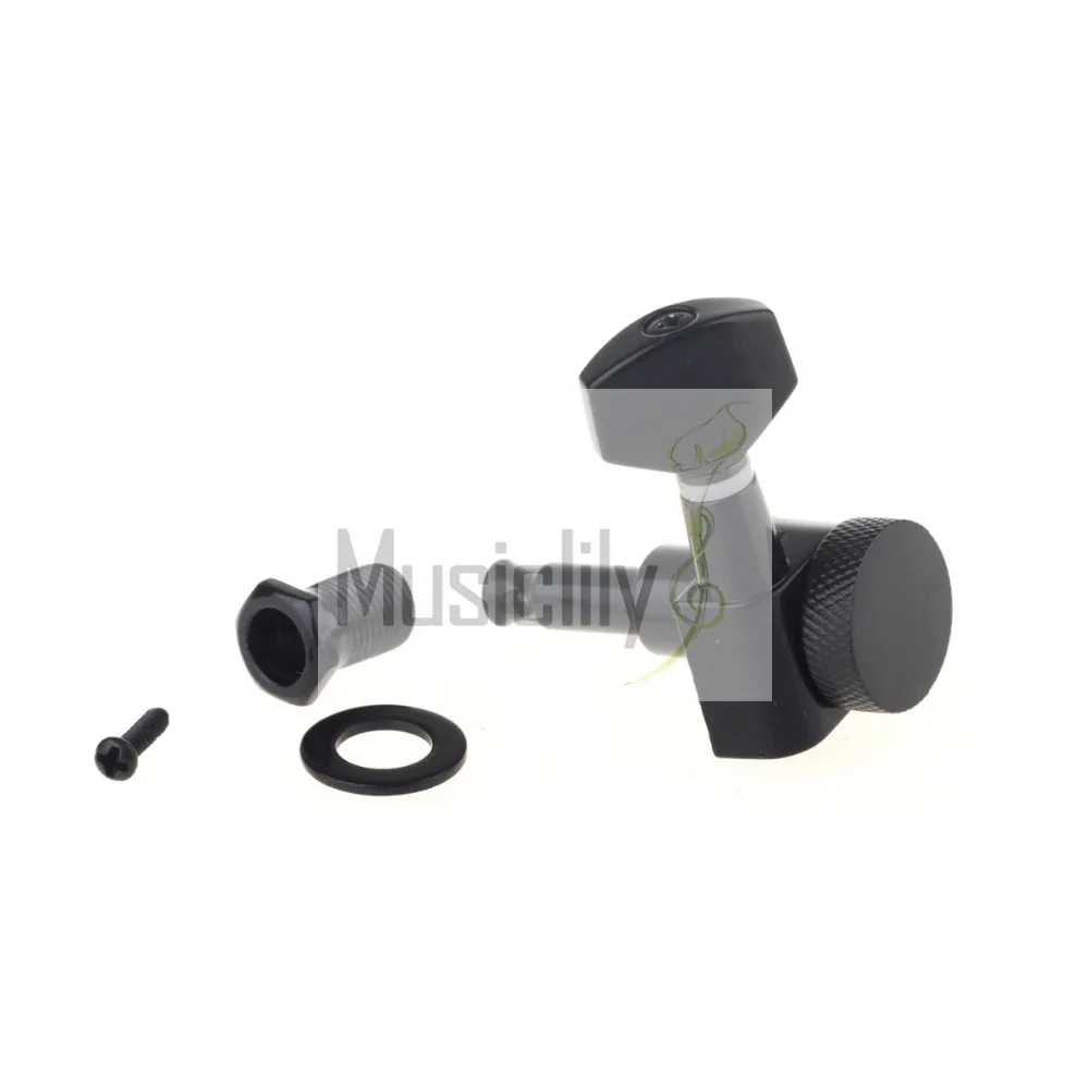 

New Black 6Pcs / Set 3R3L Guitar Locking String Tuning Pegs Keys Machine Heads Tuners