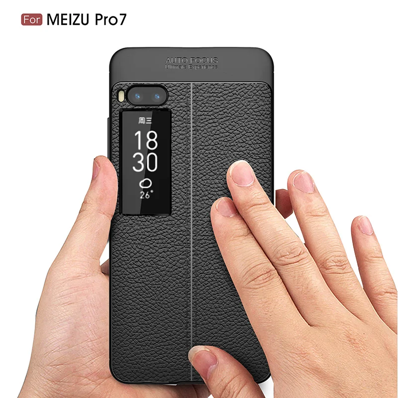 Litchi leather silicone case Meizu Pro 7 (7)