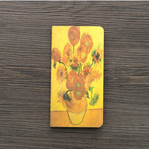 CXZY Ван Гог мини маленький блокнот из крафт-бумаги путешествия журнал Записная книжка Дневник эскиз filofax винтаж пустой 4B803 - Цвет: Бургундия
