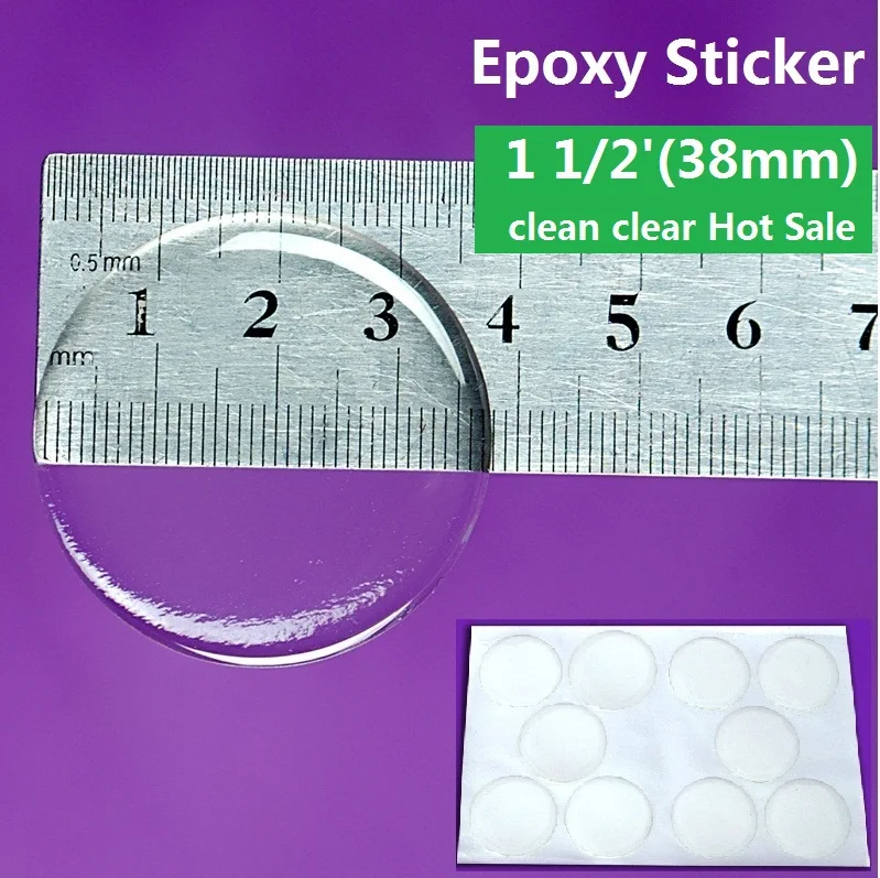 25mm 1/" Inch Clear Epoxy Resin Dome Stickers Self Adhesive Bottle Caps cabochon
