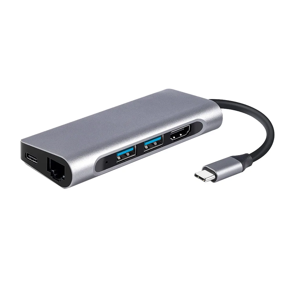 7 в 1 USB C концентратор USB-C HDMI 4K Gigabit Ethernet Rj45 адаптер USB 3,1 SD/TF кард-ридер для MacBook Pro iPad type C концентратор Hdmi USB