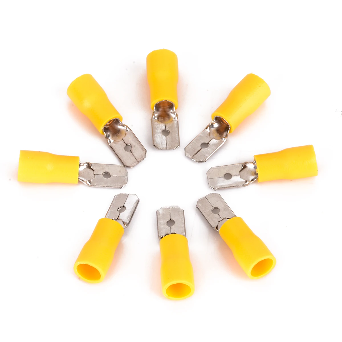 50pcs Male & 50pcs Female Spade Blade Connectors Insulated Wire Crimp Terminal Yellow