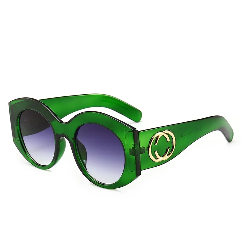 Модные Круглые Солнцезащитные очки женские новые модные роскошные брендовые Дизайнерские Индивидуальные Ретро Красные Зеленые градиентные Feminino De Sol Gafas - Lenses Color: 3