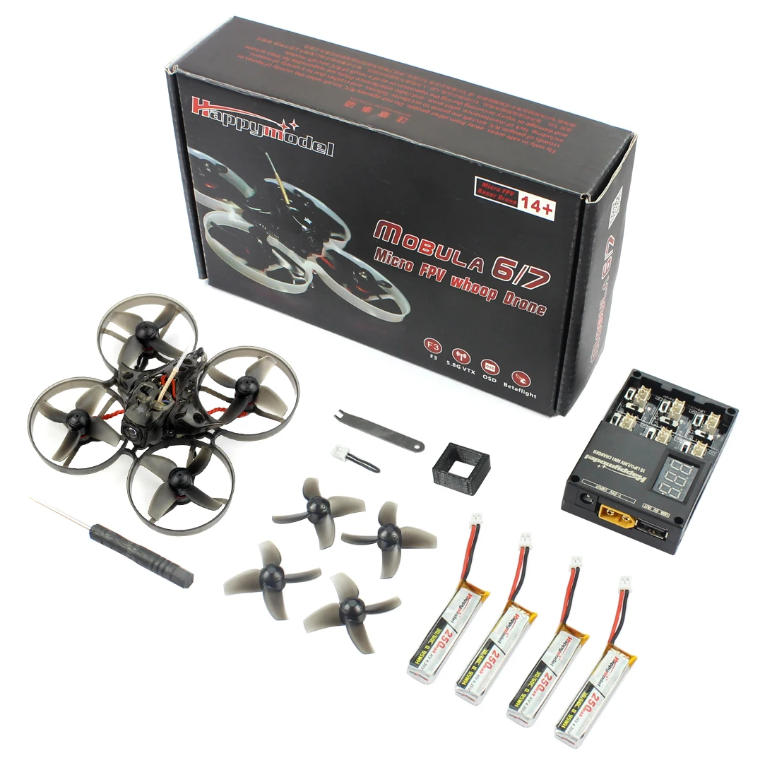 Mobula7 V2 RTF 75 мм Crazybee F3 Pro OSD 2 S BWhoop FPV Drone мобулы 7 с FPV часы/очки арки фартук FS I6 удаленного Управление