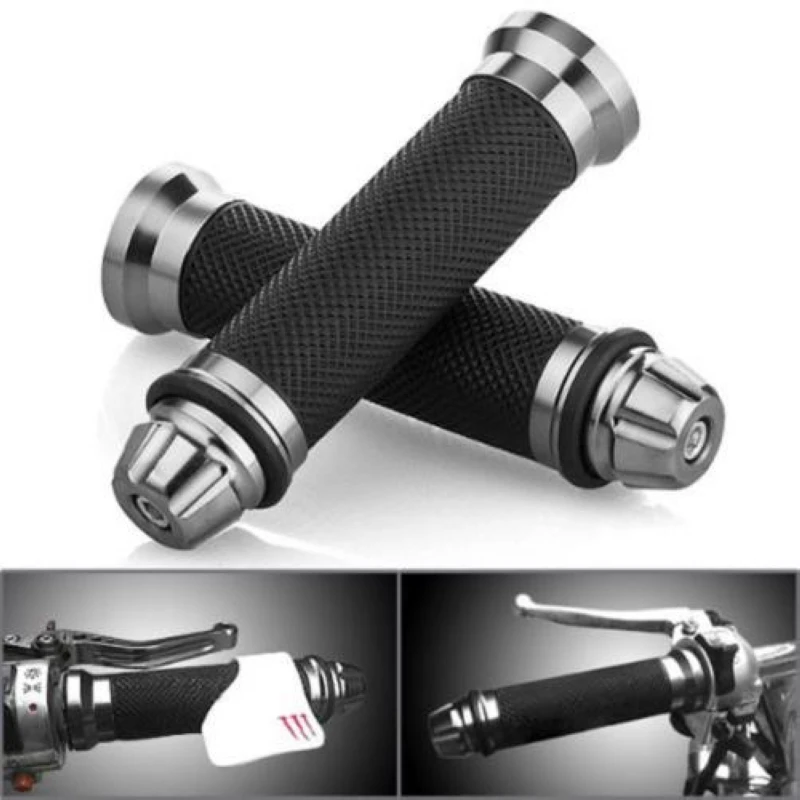 

Mayitr 1 Pair Motorcycle Handlebar Aluminum Rubber Gel Hand Grip Bar End for 7/8 22mm Handlebar Street Sport Dirt Bike
