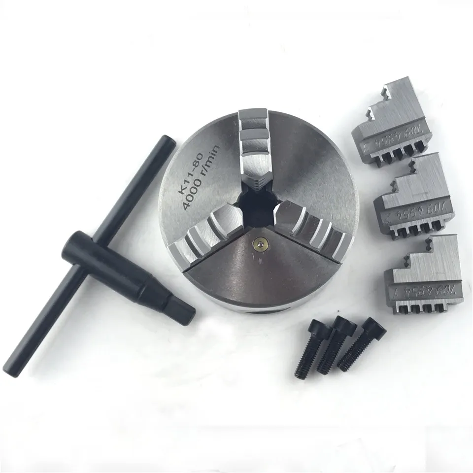K11 80 3 челюсти мм токарный патрон ручной Самоцентрирующийся DIY Металл Дерево