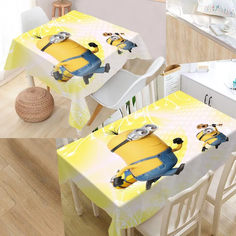 

Custom Minion Table Cloth Oxford Rectangular Waterproof Oilproof Table Cover Wedding Tablecloth &L035SJ
