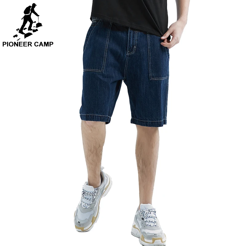 Пионерский лагерь, джинсовые шорты, высокое качество, короткие джинсы, мужские хлопковые однотонные прямые короткие джинсы, мужские короткие джинсы ANZ908076