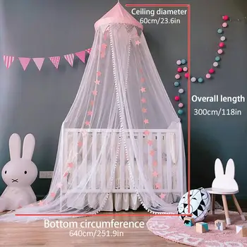

Children's Mosquito Net Baby Girls Boys Bedroom Bed Mosquito Net Blue/Pink Baby Room Decoration Baby Netting Tent