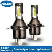 Buy Aslent New Mini Size H4 Hi-Lo Beam HB2 9003 LED Bulbs Car Headlights Headlamp COB for Auto light lamp 30W/bulb 8000lm 6500K 12v Free Shipping