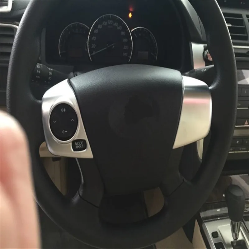 

WELKINRY car auto cover styling For Toyota Camry XV50 2013 2014 2015 2016 2017 ABS chrome steering wheel button knob trim